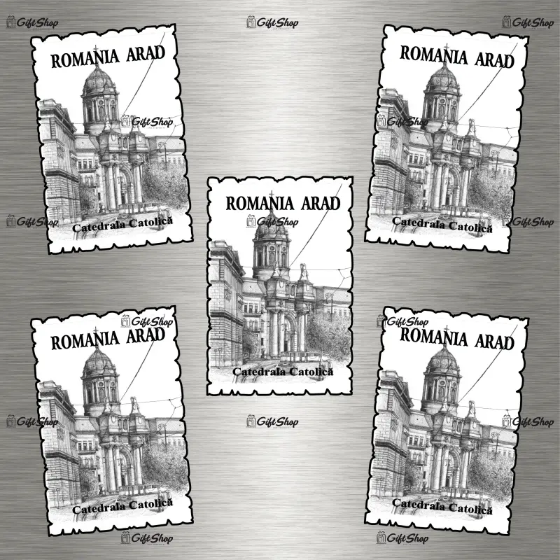 Arad, romania, catedrala catolica, magnet frigider mgs010